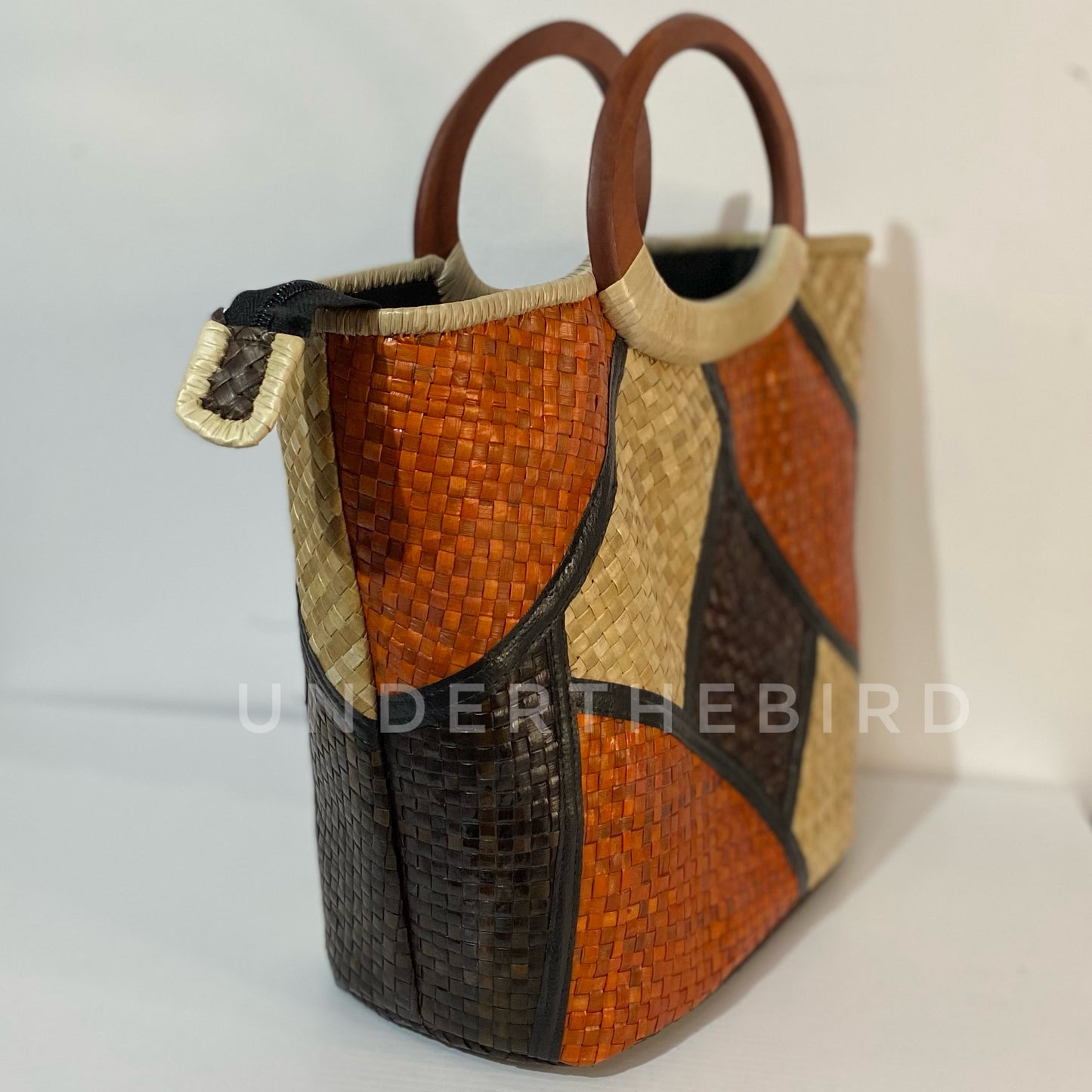 Picasso Woven Handbag - Wooden Handle