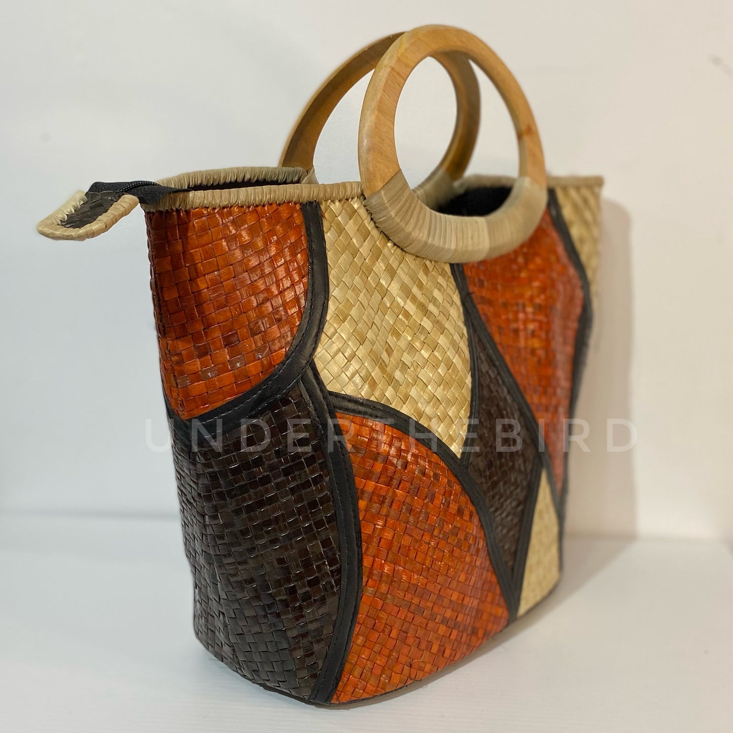 Picasso Woven Handbag - Wooden Handle