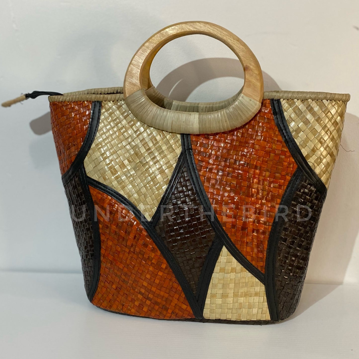 Picasso Woven Handbag - Wooden Handle