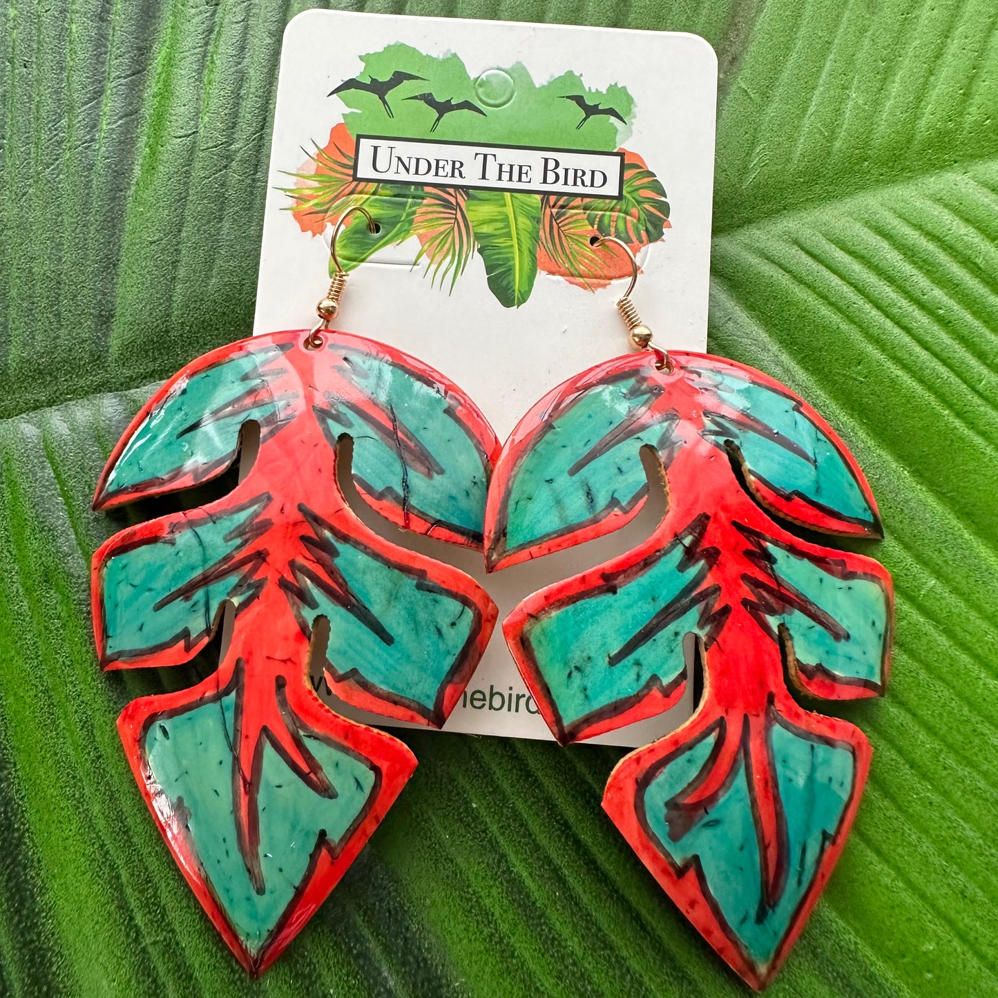 Popo Statement Earrings - Leaf