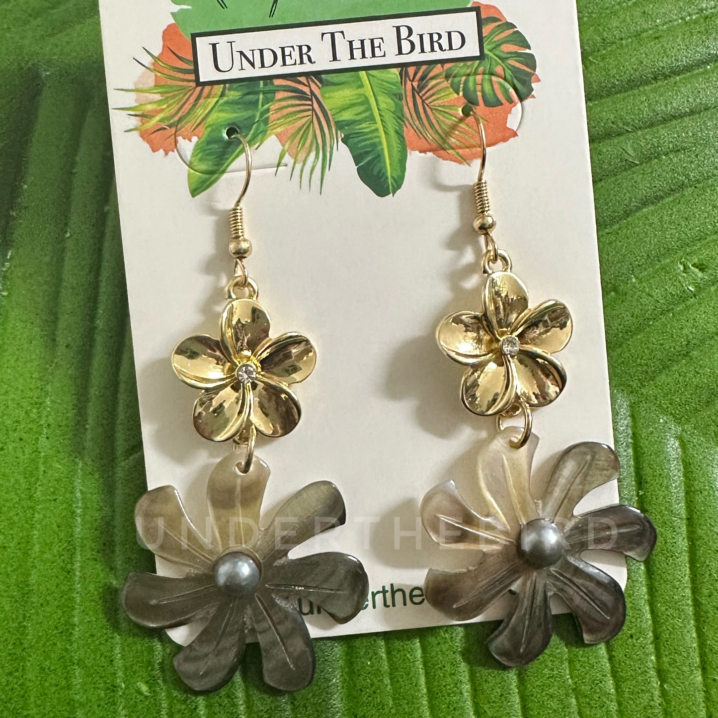 MOP Tipani & Pua Earrings
