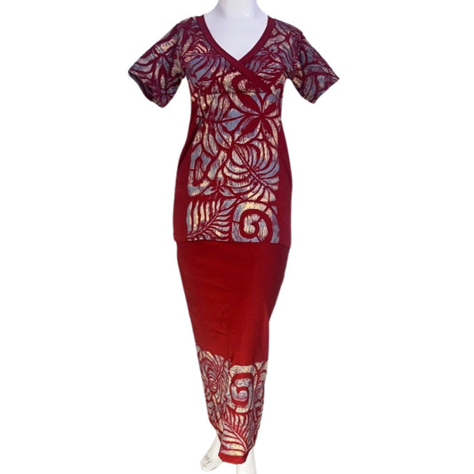 Crossover Handprinted Puletasi sz 12/14