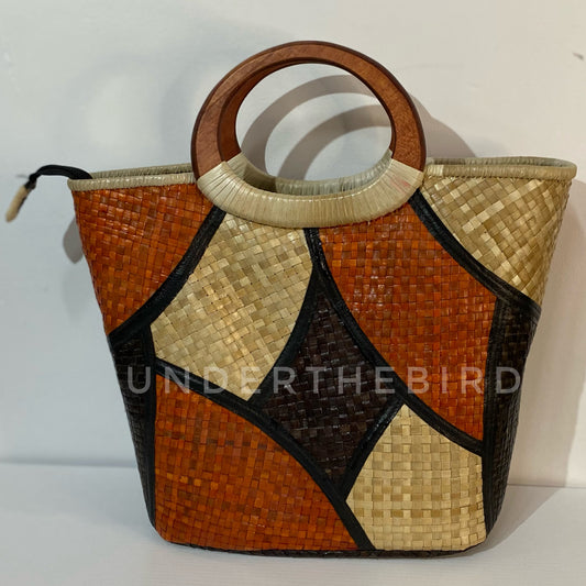 Picasso Woven Handbag - Wooden Handle