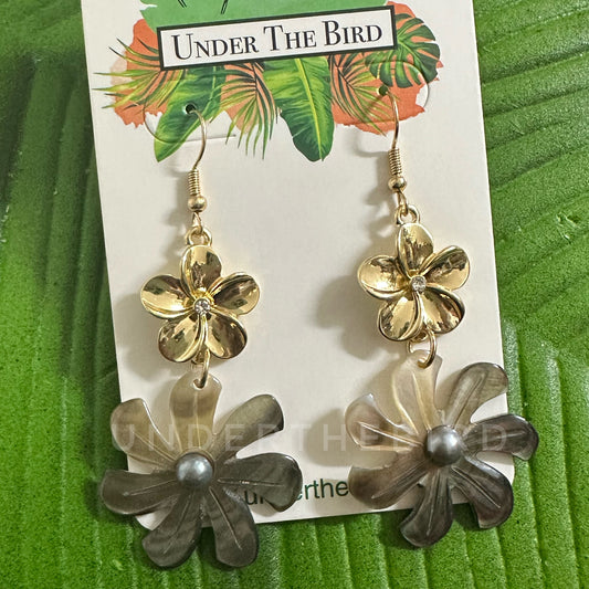 MOP Tipani & Pua Earrings