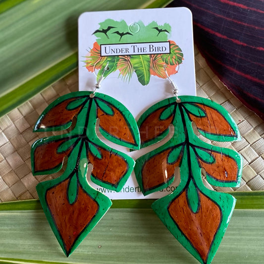 Popo Statement Earrings - Leaf